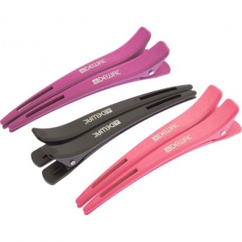 Зажим для волос, карбон, 12 см (6 шт) DEWAL CL2602